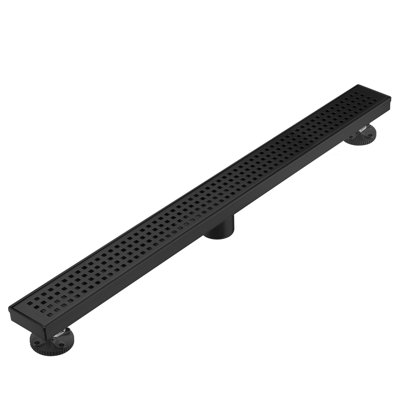 Bonde à grille linéaire noire matte 36 po