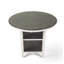 Ensemble de salle à manger 5 pièces à hauteur de comptoir blanc antique et gris avec table ronde et 4 chaises rembourrées