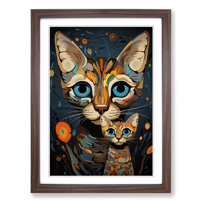 Bengal Cat Dadaism No.2 - Framed Print, Walnut Framed, 46cm H x 34cm W x 2cm D