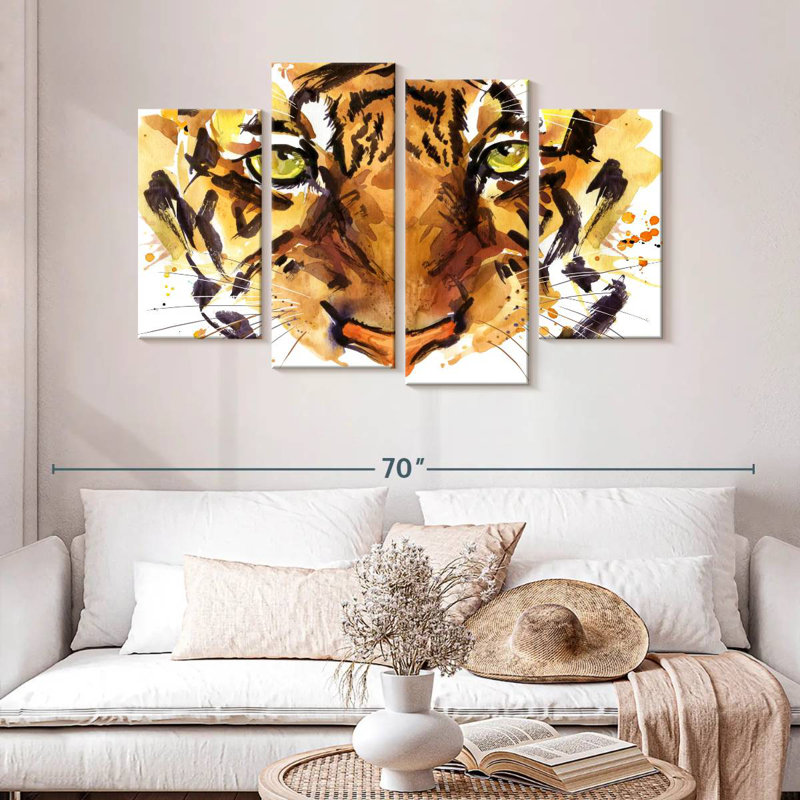 Tigre féroce Brampt, H 32 po x l 52 po