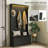 3-In-1 Hall Tree With LED Lights And Shoe Storage, Standing Coat Rack With Shoe Bench, Entryway Organizer With Five Hooks-1629958937