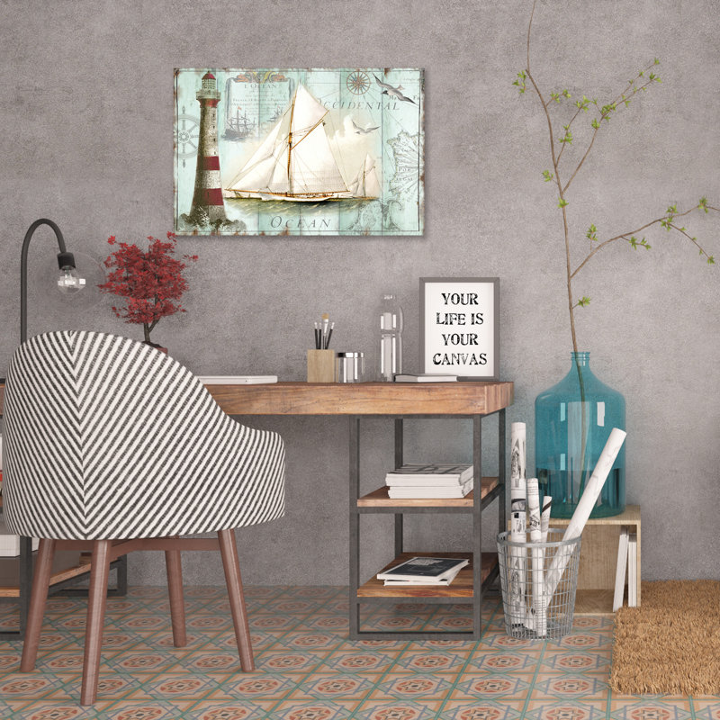 La Mer: Ship - Wrapped Canvas Painting, 71cm H x 107cm W