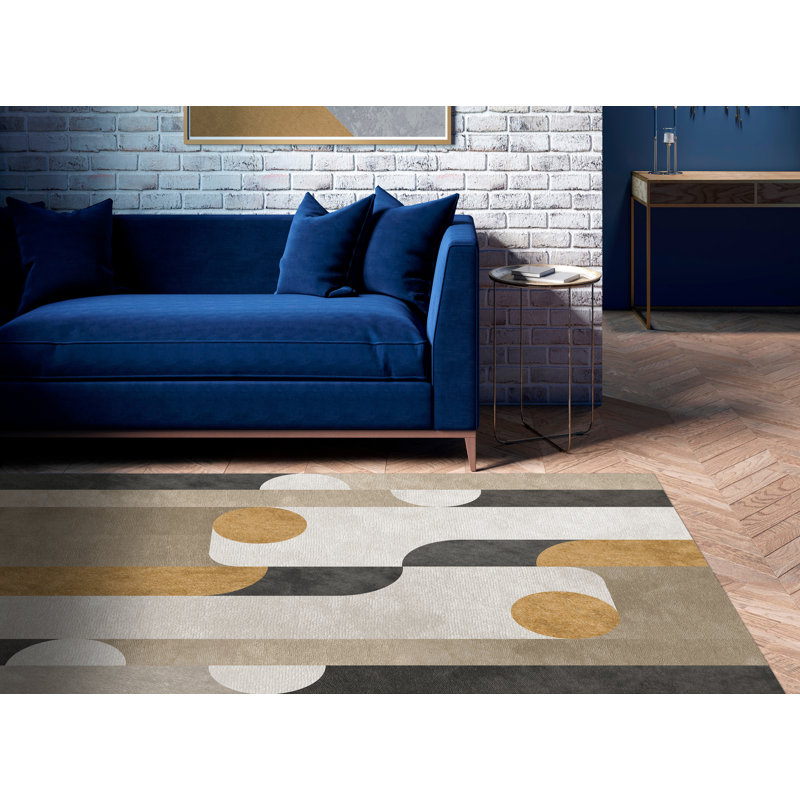 Apalachin Vinyl Machine Printed Area Rug, Rectangle 5'3" x 7'10.5"