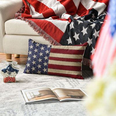 Housse de coussin Color Life 4ème de juillet Patriotic Independance, 12 x 20 pouces