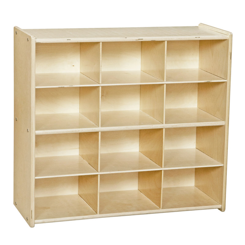 12 Compartment Cubby with Casters, No Bins Included, No