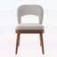Ensemble de 2 chaises de salle à manger de style moderne du milieu du siècle, structure en bois d'hévéa au fini noyer, assises creuses revêtues de tissu beige pour la salle à manger ou la cuisine