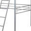 Lit mezzanine simple argenté contemporain avec structure en métal et attaché, libérant de l'espace au sol pour le bureau