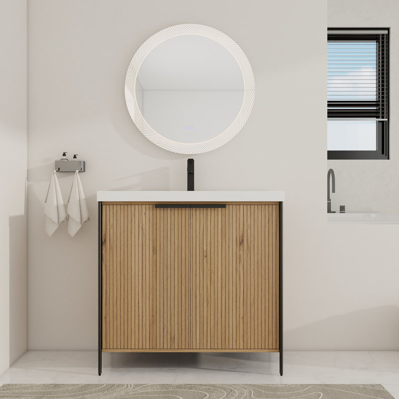 36'' Single Bathroom Vanity with Resin Top