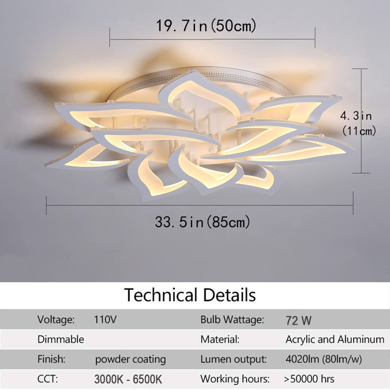 Izzabella 10 - Light 33.5" Acrylic LED Flush Mount