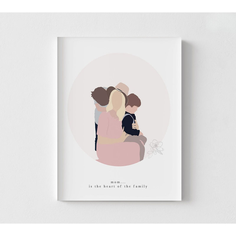 Cadeau de maman aimante, cadeau de fête des mères encadrée, maman et enfants, reproduction affiche de la mère, cadeau de mère fille, art de belle mère, art mural encadré