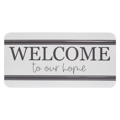 Enseigne murale 35,88 po White Welcome