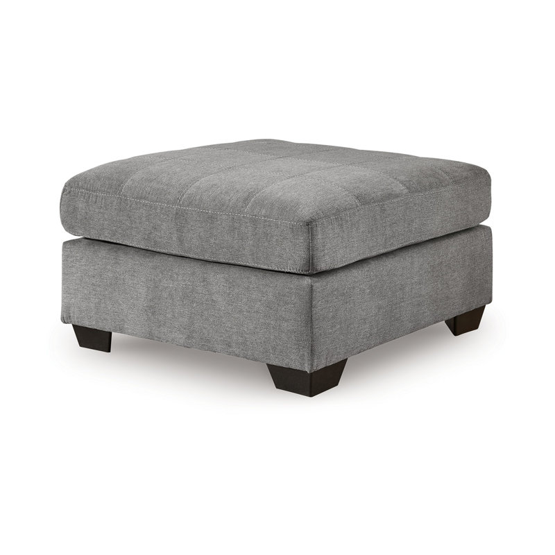 Repose-pieds surdimensionné Marlow, détails de coutures, polyester 36 pouces, Gris estompé