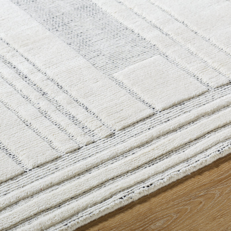 Rectangle Ronaldo Abstract Hand Loomed Wool Area Rug in Brown/Gray, Rectangle 8' x 10'