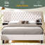 Lit plateforme avec tête de lit, lit plateforme tapissier moderne en velours avec 2 tables de chevet-1641240277-1641240279