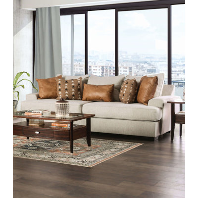 101.4" W Transitional Sofa, Sand/Caramel