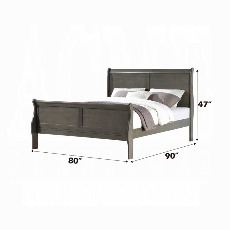Lit Louis Philippe EK, Grey, Très grand