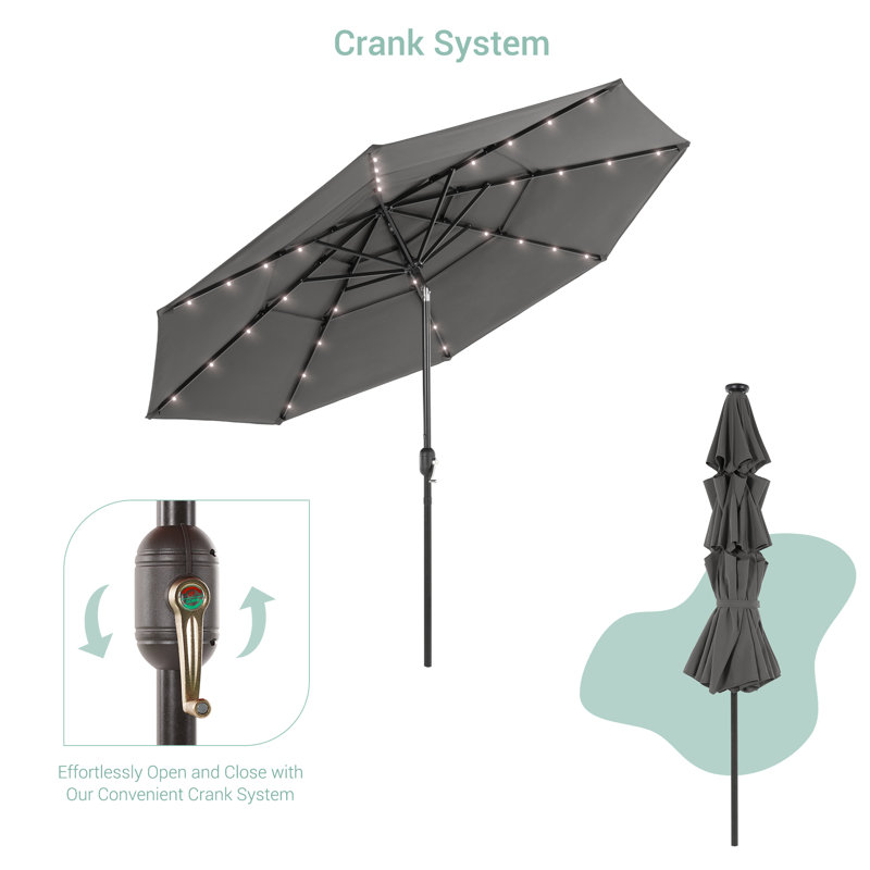 Parasol rond 10 'Ruthy, Tissu gris