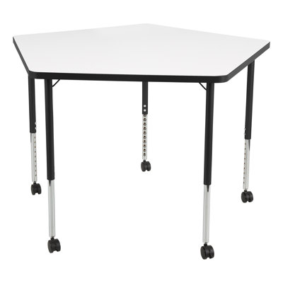 Structure Series Pentagon Adjustable Height Mobile Collaborative Activity Table with Casters