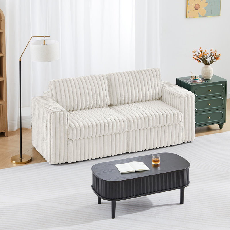 Canapé modulaire 2 places 2 places, Fausse fourrure blanche