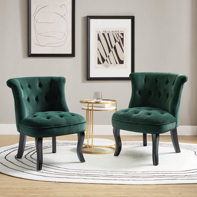 Grenier Upholstered Wingback Button-Tufted Side Chair