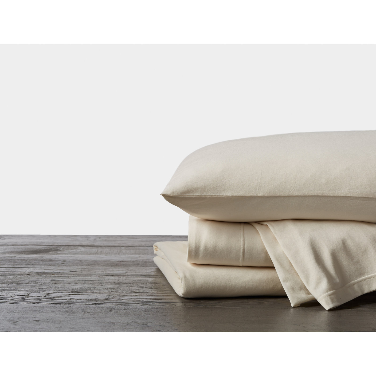 Jersey 100% Cotton Jersey Knit Sheet Set, Queen, Natural