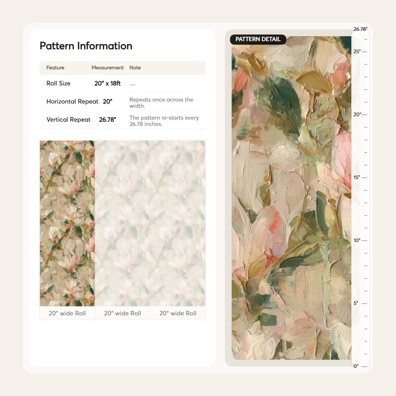 Papier peint floral abstrait, murale décorative moderne