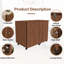 Table de couture pliante moderne de 57,5 po, grande station de travail avec armoire de rangement et tablettes, armoire de couture robuste pour bureau à domicile, noyer-131138114
