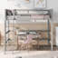 Lit mezzanine en bois massif avec échelle