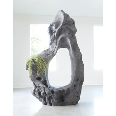 White Stone Colossal Cast Stone Sculpture Single Hole Charcoal Stone