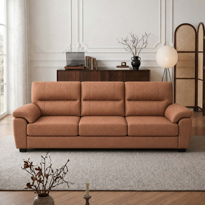 Canapé en tissu de style Mid-Century Tech avec de larges coussins d'accoudoirs