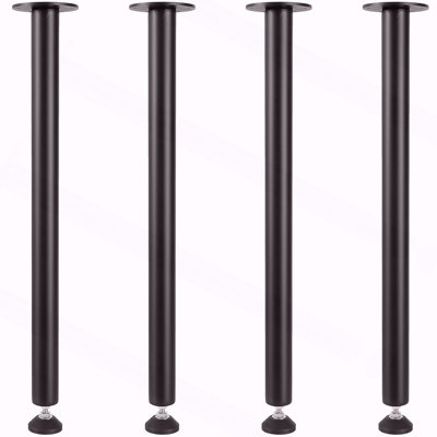 28 Inch Adjustable Desk Legs, Reinforced Steel Office Table Furniture legs Set of 4 for DIY, 1200 lbs Load Capacity Heavy Duty Desk Legs, Quick Instalation Legs with Adjustable Foot Cup Black