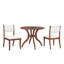 Ensemble de table de salle à manger en noyer: table ronde de 39,4 po + 2 chaises - ensemble de cuisine traditionnel en bois massif avec plateau de table incrusté