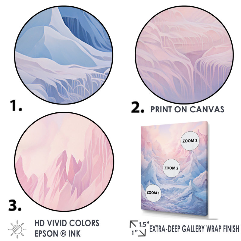 Kawaii Landscape In Alaska III - Glacier Wall Decor, Cadre flottant doré, 44" H x 34" W