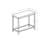 Quinn Accent Table, Rectangular 12X24 Narrow, Elegant Blue Tile, Gray Metal