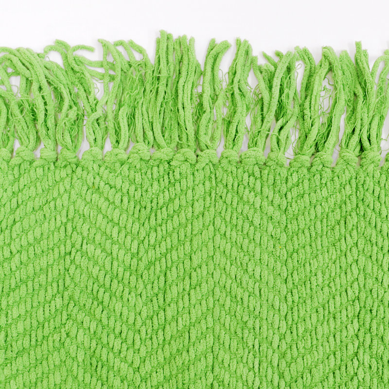 Jeté en tricot de tweed, Vert intense, 50 po x 60 po