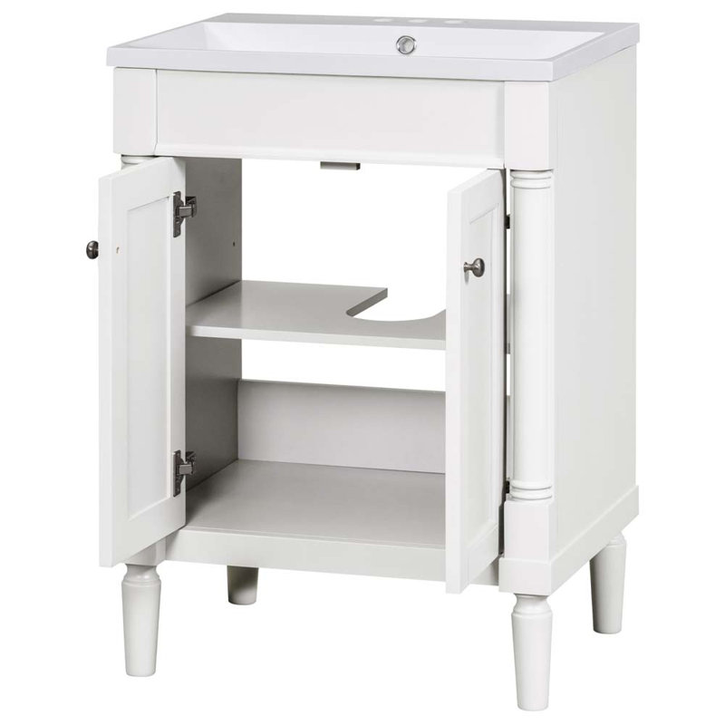 Meuble-lavabo de salle de bain Sopheak, Blanc