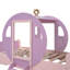 Lit de voiture avec couronne Princess, lit plateforme en bois avec escalier-485416789