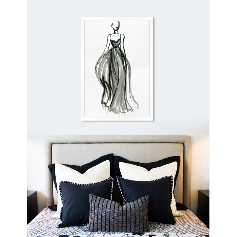 « élégant », reproduction d’encre vii, H 26 po x l 18 po x P 0,5 po, Cadre photo