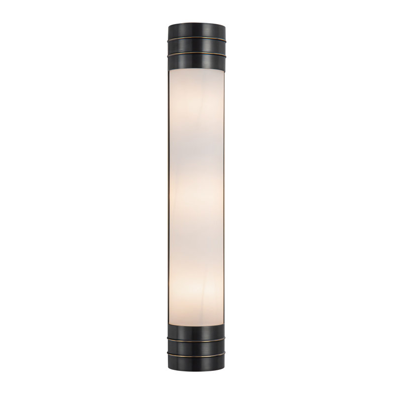 Applique murale pour salle de bain 3 lumières Willard, Bronze urbain, Opale mat