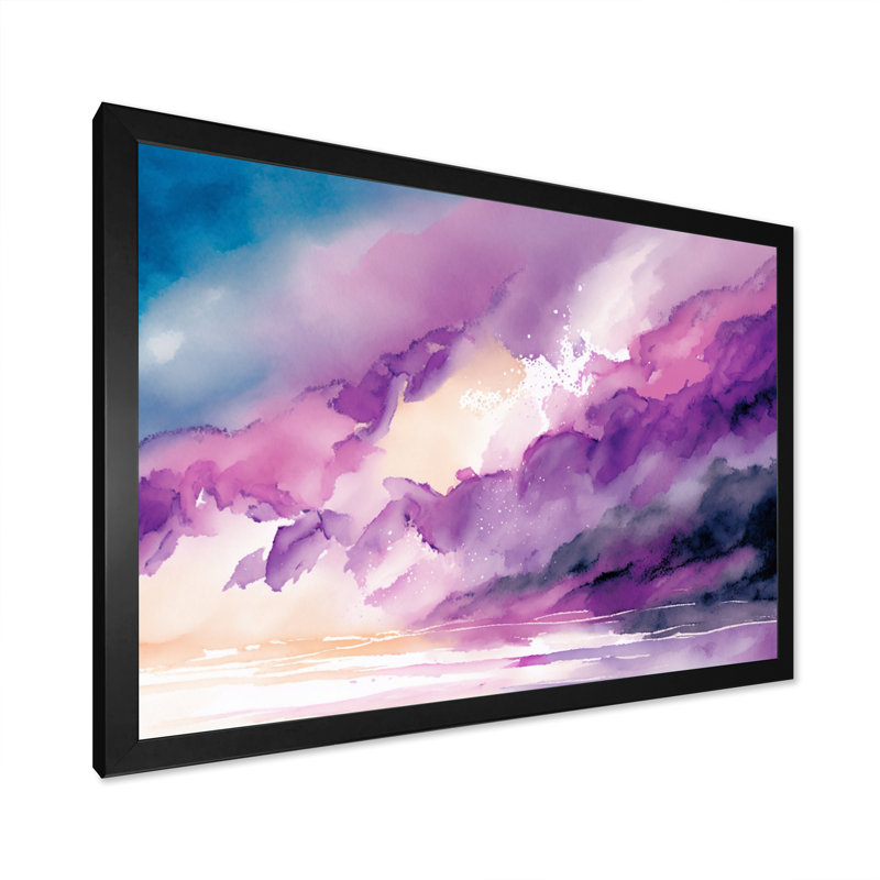 «Violet Storm at the Horizon IV», reproduction sur toile, H 24 po x l 32 po x P 1 po, Toile avec cadre photo noir