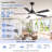 48''/52''/72'' Modern Ceiling Fan with Light, 3CCT LED, Remote Control, 6-Speed Reversible DC Motor, Double-Sided Black/Walnut Blades, Timer, Indoor & Covered Outdoor-1876469860