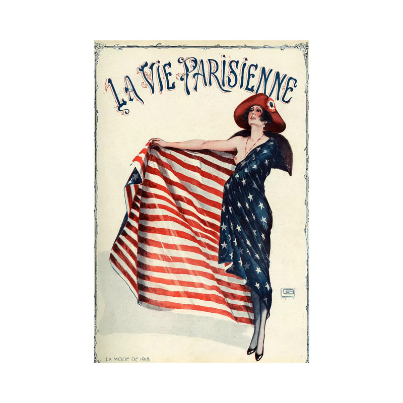 1918 La Vie Parisienne Magazine Cover by Georges Leonnec - Wrapped Canvas Gallery-Wrapped Canvas Giclée