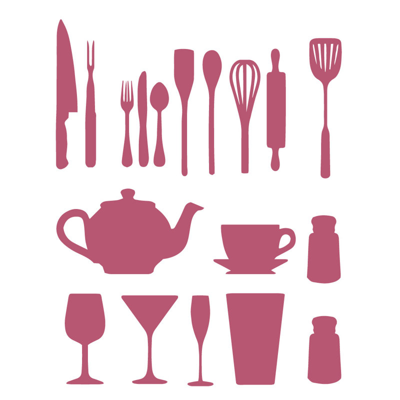 Décalcomanie murale de cuisine, H 37 po x l 29 po x P 0,01 po, Rouge à lèvres