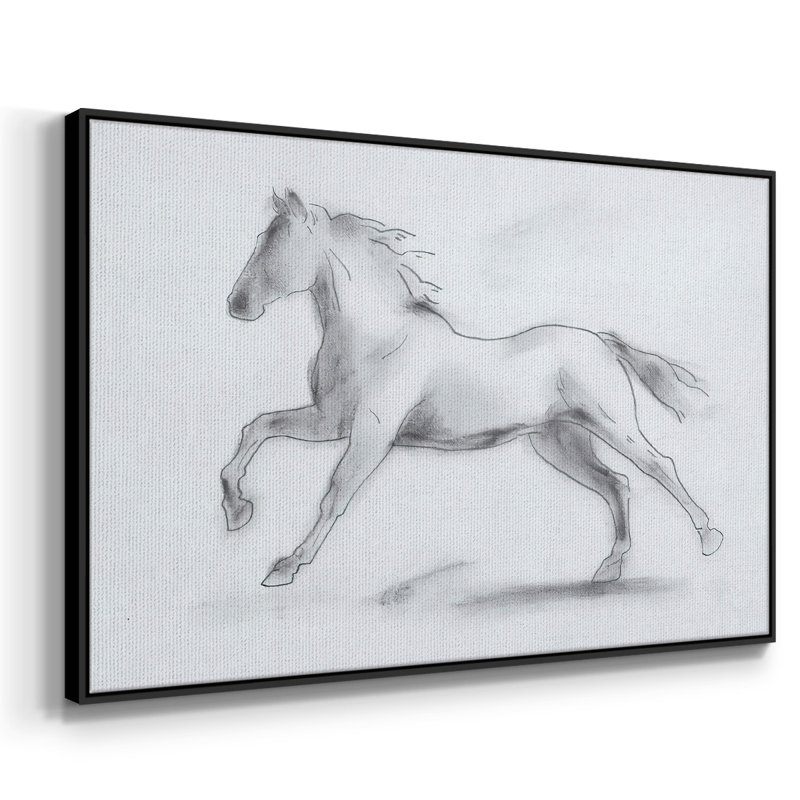 «Smoke Stallion II», peinture sur toile encadrée, H 17 po x l 25 po x P 2 po, Cadre noir
