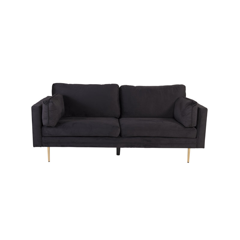 Caden 3 Seater Velvet Sofa, Black