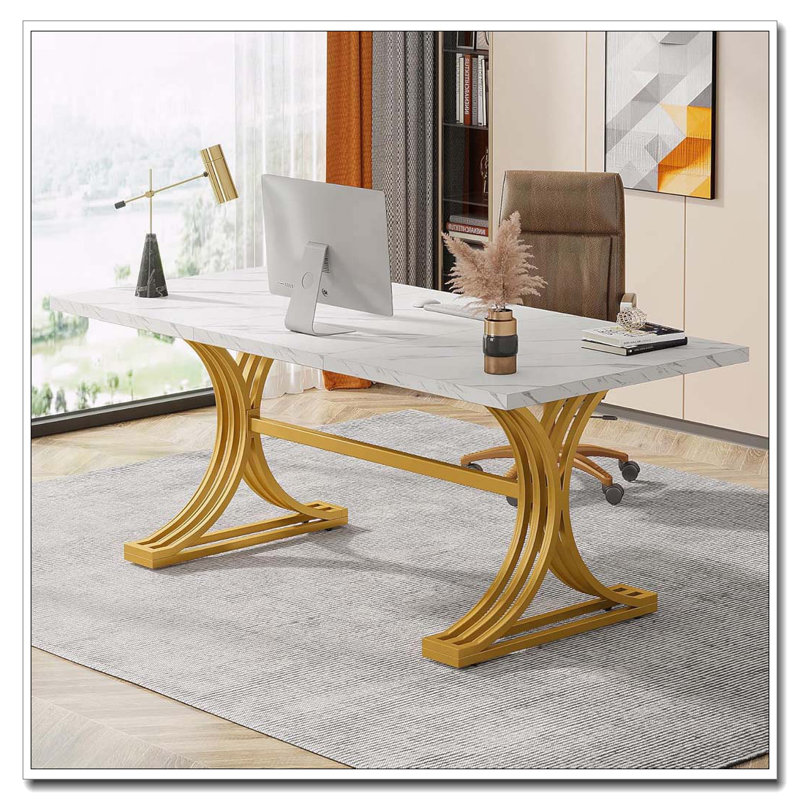 Bureau de direction moderne avec dessus en marbre