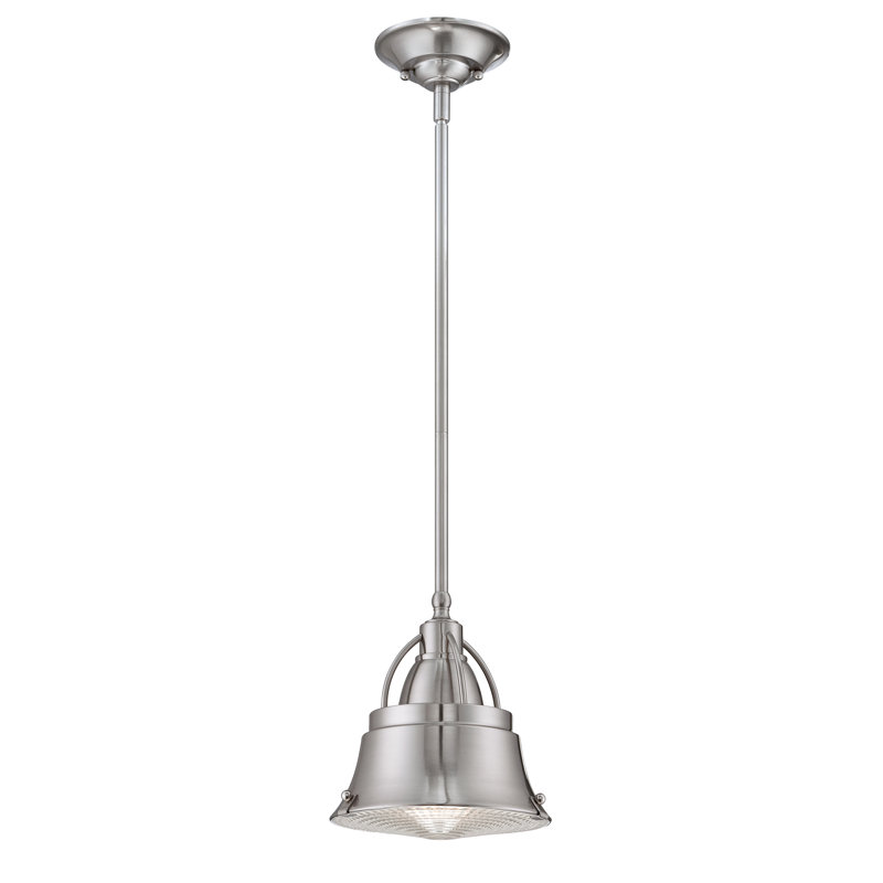 1 - Light Single Pendant, Brushed Nickel