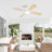 46" Modern White Flush-Mount Ceiling Fan with Light & Remote/App Control for Bedroom & Living Room-980031877-980031879