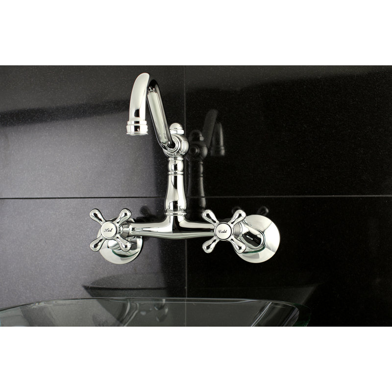 Robinet de cuisine mural Kingston, Chrome poli