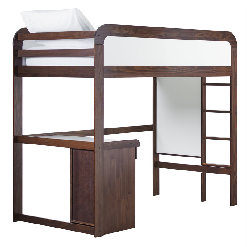 Lit mezzanine simple Arihaan, Noyer